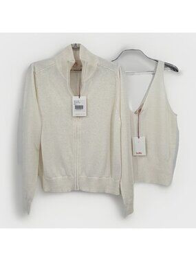 Kilte Collection Rei Cotton Cashmere Full Zip Jacket Tank Matching Set 2/M $510